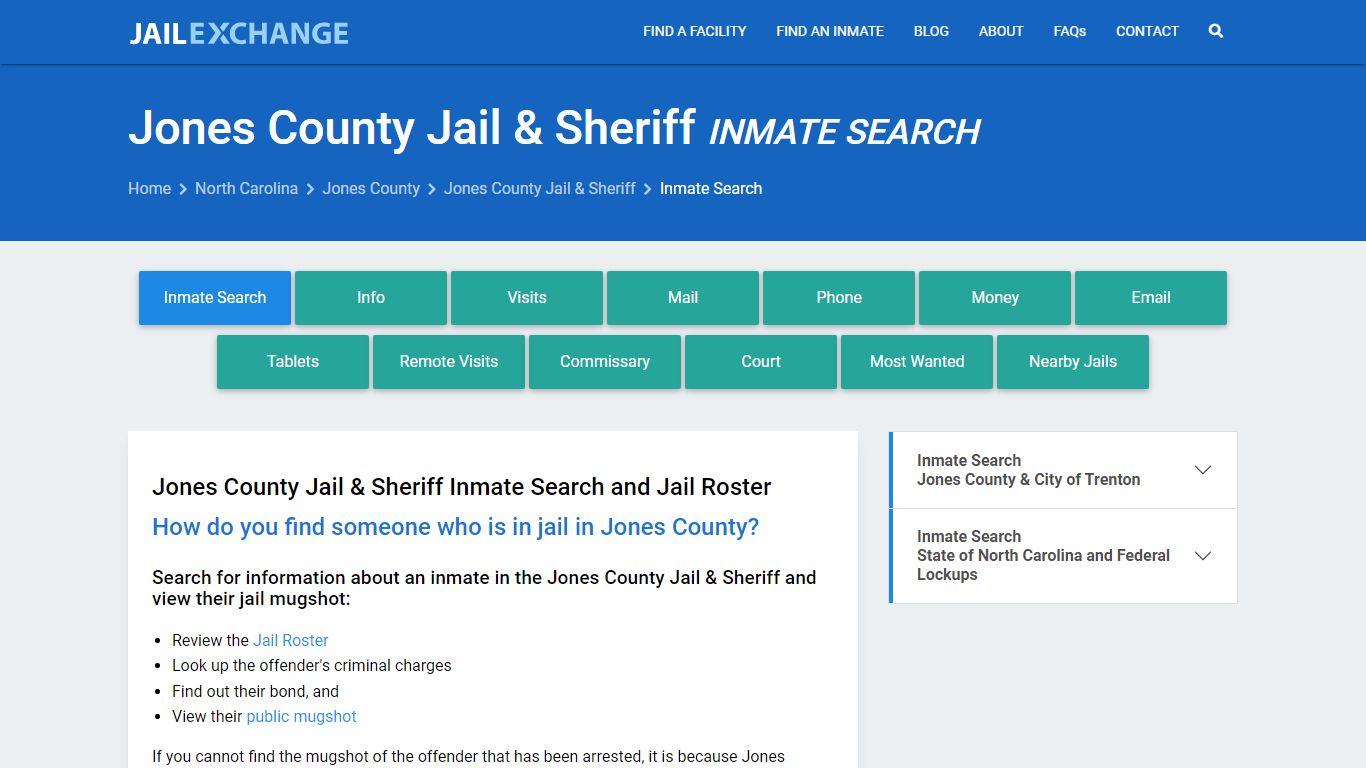 Jones County Jail & Sheriff Inmate Search - Jail Exchange